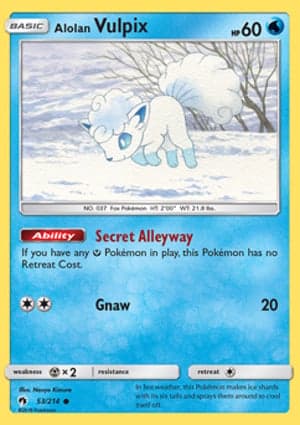 Carta Vulpix de Alola