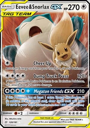 Carta Eevee e Snorlax-GXEevee & Snorlax-GX