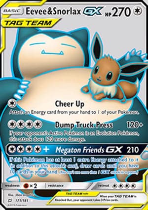 Carta Eevee e Snorlax-GXEevee & Snorlax-GX
