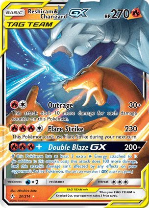 Carta Reshiram e Charizard-GXReshiram & Charizard-GX