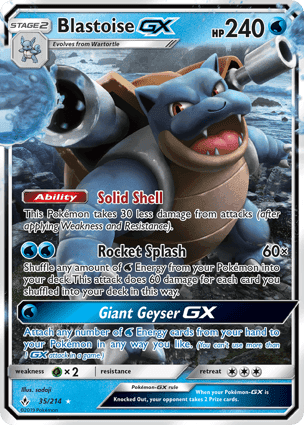 Carta Blastoise-GX