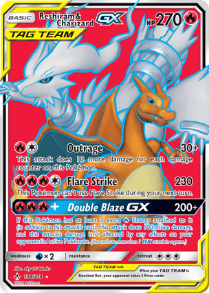 Carta Reshiram e Charizard-GXReshiram & Charizard-GX