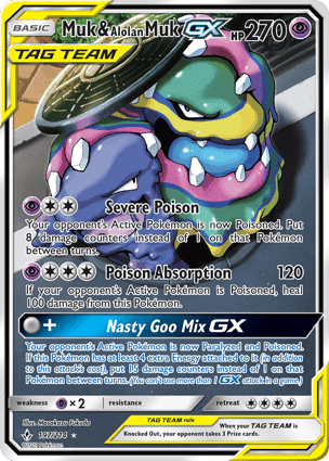 Carta Muk e Muk de Alola-GXMuk & Alolan Muk-GX
