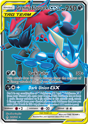 Carta Greninja e Zoroark-GXGreninja & Zoroark-GX