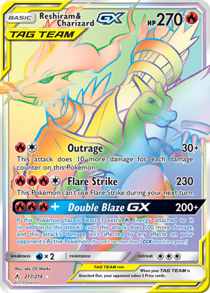 Carta Reshiram e Charizard-GXReshiram & Charizard-GX