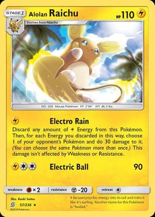 Carta Raichu de Alola