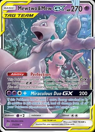 Carta Mewtwo e Mew-GXMewtwo & Mew-GX