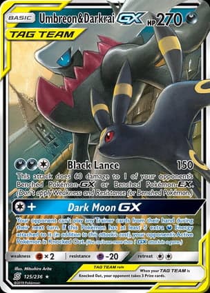 Carta Umbreon e Darkrai-GXUmbreon & Darkrai-GX