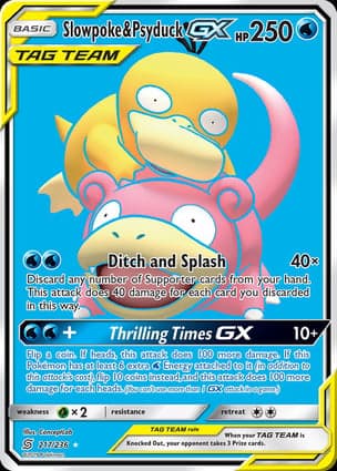 Carta Slowpoke e Psyduck-GXSlowpoke & Psyduck-GX