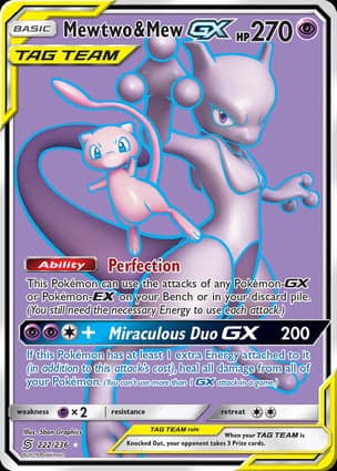 Carta Mewtwo e Mew-GXMewtwo & Mew-GX