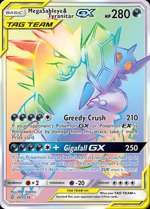 Carta Mega Sableye e Tyranitar-GXMega Sableye & Tyranitar-GX