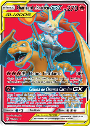 Carta Charizard e Braixen-GXCharizard & Braixen-GX