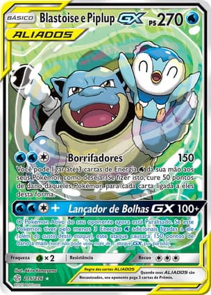 Carta Blastoise e Piplup-GXBlastoise & Piplup-GX