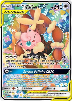 Carta Mega Lopunny e Jigglypuff-GXMega Lopunny & Jigglypuff-GX