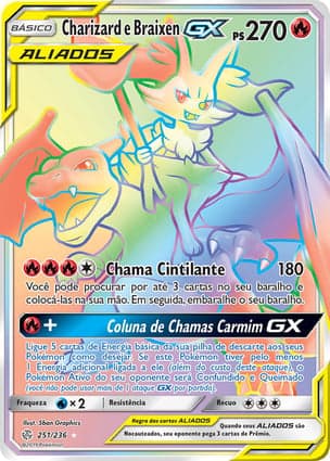 Carta Charizard e Braixen-GXCharizard & Braixen-GX