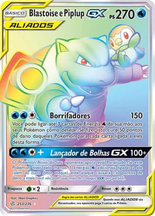 Carta Blastoise e Piplup-GXBlastoise & Piplup-GX
