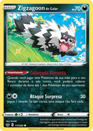 Carta Zigzagoon de Galar