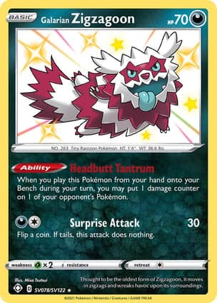 Carta Zigzagoon de Galar Galarian Zigzagoon