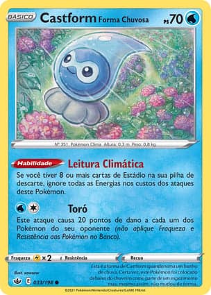 Carta Castform Forma Chuvosa