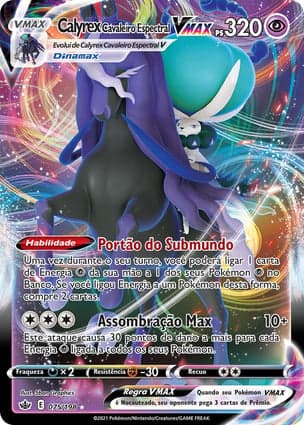 Carta Calyrex Cavaleiro Espectral VMAXShadow Rider Calyrex VMAX