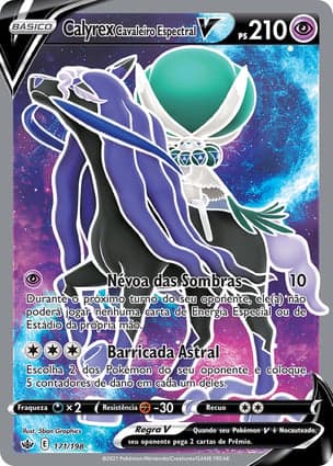 Carta Calyrex Cavaleiro Espectral VShadow Rider Calyrex V