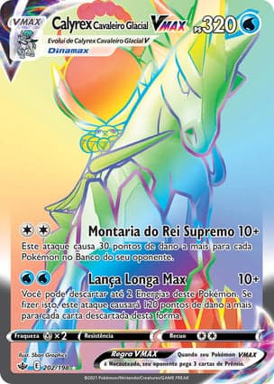 Carta Calyrex Cavaleiro Glacial VMAXIce Rider Calyrex VMAX
