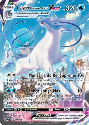 Carta Calyrex Cavaleiro Glacial VMAXIce Rider Calyrex VMAX