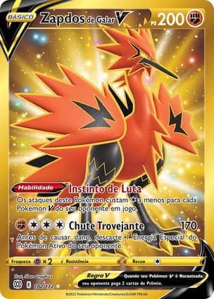 Carta Zapdos de Galar VGalarian Zapdos V (Secret)