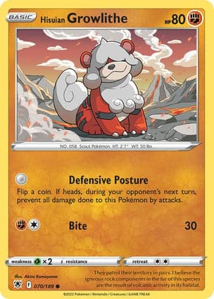 Carta Growlithe de Hisui