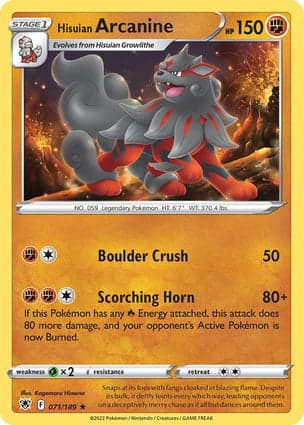 Carta Arcanine de Hisui
