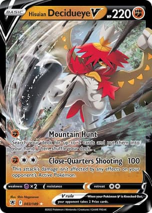 Carta Decidueye de Hisui VHisuian Decidueye V