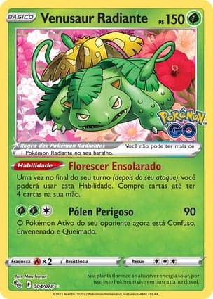 Carta Venusaur Radiante