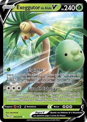 Carta Exeggutor de Alola VAlolan Exeggutor V