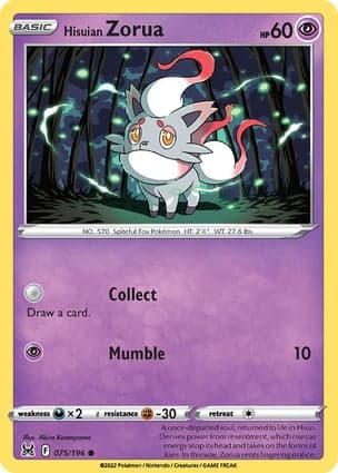Carta Zorua de Hisui