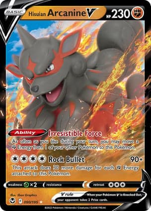 Carta Arcanine de Hisui VHisuian Arcanine V