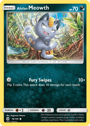 Carta Meowth de Alola