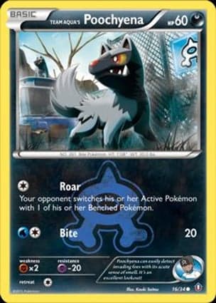 Carta Poochyena da Equipe Aqua