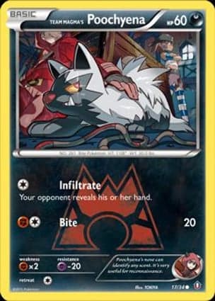 Carta Poochyena da Equipe Magma