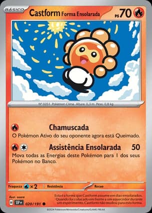 Carta Castform Forma Ensolarada