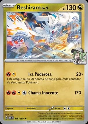 Carta Reshiram do NN's Reshiram