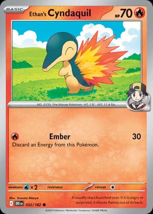 Carta Cyndaquil do Ethan