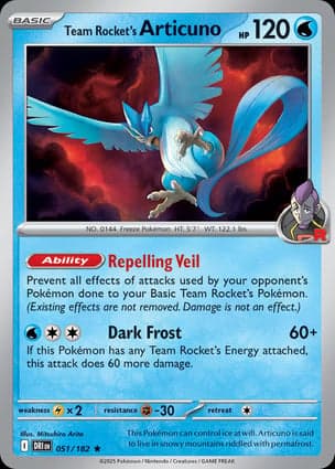 Carta Articuno da Equipe Rocket
