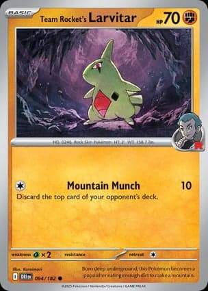 Carta Larvitar da Equipe Rocket