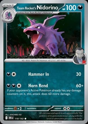 Carta Nidorino da Equipe Rocket
