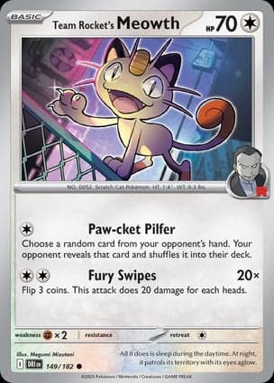 Carta Meowth da Equipe Rocket