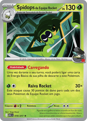 Carta Spidops da Equipe RocketTeam Rocket's Spidops