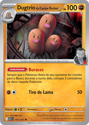 Carta Dugtrio da Equipe RocketTeam Rocket's Dugtrio