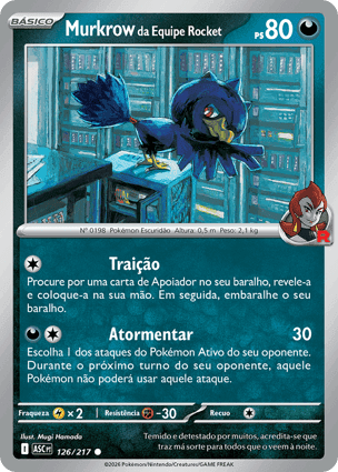 Carta Murkrow da Equipe RocketTeam Rocket's Murkrow
