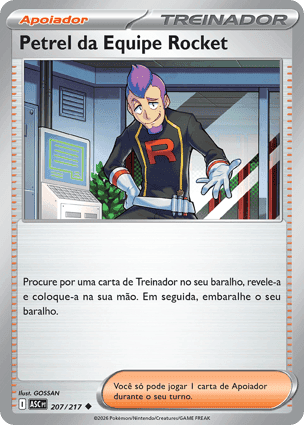 Carta Petrel da Equipe RocketTeam Rocket's Petrel