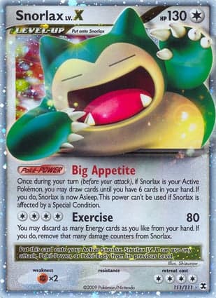 Carta Snorlax LV.X